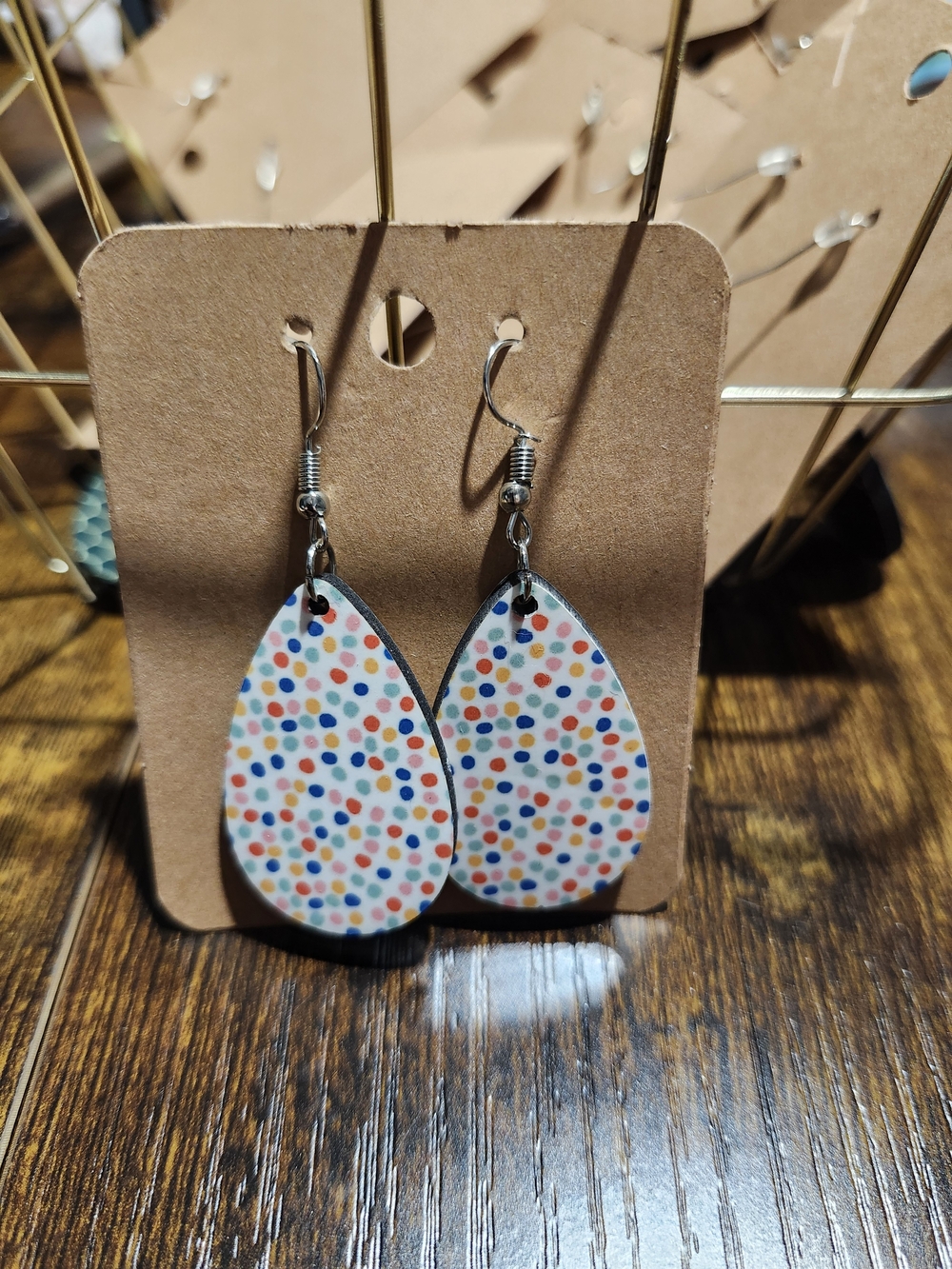 Colorful Polka Dot Teardrop Earrings